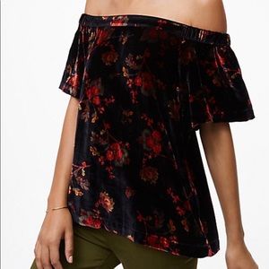 LOFT velvet off the shoulder top